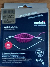 Set Aiguilles Double-pointes AddiCrasyTrio Acier  - 3.25 mm - 21 cm Addi Tricot.