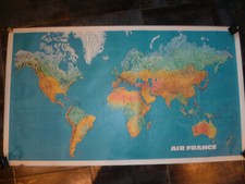 affiche air france mappemonde perceval