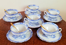 Service à café à thé en porcelaine de Bavaria Seltmann Weiden blanche et bleu