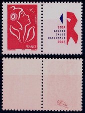 TIMBRE PERSONNALISE LAMOUCHE TVP ROUGE ESSAI GOMME AVANT LA PRODUCTION DES ADHES