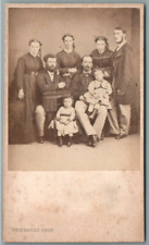 CDV FORMAT PEU COMMUN FAMILLE NOMBREUSE PHOTO THIEBAULT PARIS 1870's FAMILY FOTO