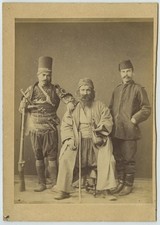 Turquie. Soldat avec pistolet et fusil. Homme au turban. Circa 1880.