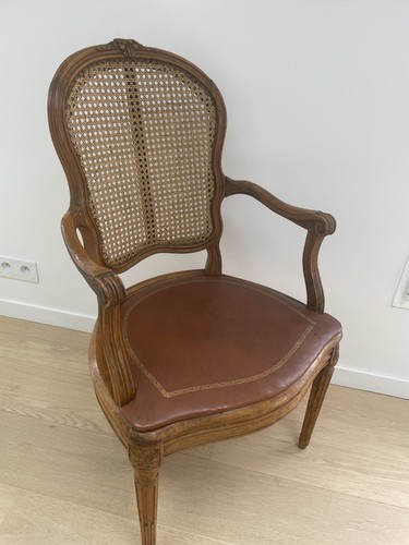 Fauteuil canné bois à - fauteuil,