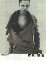 PUBLICITE ADVERTISING 2007 MIU MIU pret à porter  ILDA LINDQUIST le 3 mai 2009
