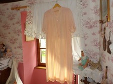 Ancienne chemise de nuit femme en soie,lingerie fine,brodée,1930