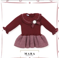 Mac Ilusion Baby Girl Knit Dress Spanish Clothes Size 3 Months Pompon