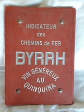 Ancien porte-menu Indicateur des chemins de fer BYRRH-Vin généreux au quinquina