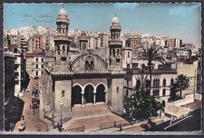 cpsm alger (algerie) la cathedrale et la casbah (bon etat)
