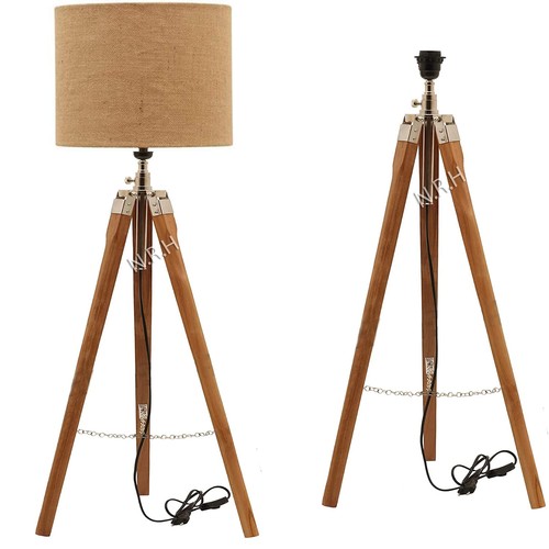 Lampadaire trépied bois - lampadaire,