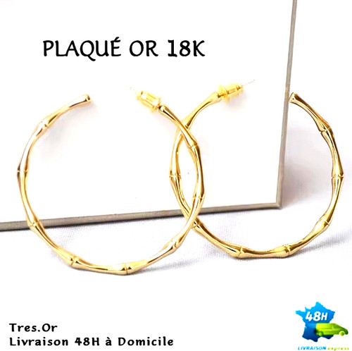 Plaqué 18k creoles bambou - plaquÉ,