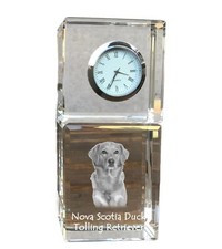 Retriever de la Nouvelle-Écosse horloge en cristal avec chien Art-Dog