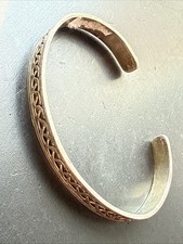 Ancien Bracelet Gourmette Argent Massif Silver Maille Jonc art nouveau ethnique