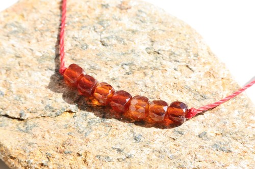 Collier argent fil rouge ciré - collier,