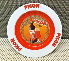 Ancien Cendrier Publicitaire Picon Rond Tôle Collection Bistrot 