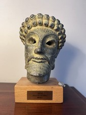 Petit buste Grec sur socle en bois - Zeus d'Olympie - Reproduction - Statuette