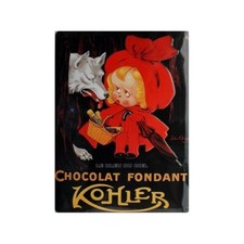 Plaque métal publicitaire 30x40cm  bombée  :  CHOCOLAT FONDANT KOHLER