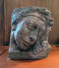 Sculpture tête femme - tête, –
