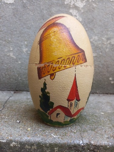 Oeuf pâques bois peint - bois,