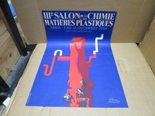 PARIS 3ème salon Chimie et Matières Plastiques 1954 affiche PAUL COLIN