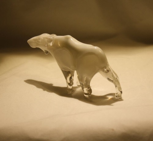 Hand blown glass lamp - blown,