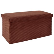 Banc Coffre Pliable Côtelé "Scott" 76cm Terracotta