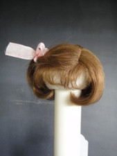 PERRUQUE chatain clair de poupée cheveux naturels - 20.5 cm - Doll  wig 8.07 "HC