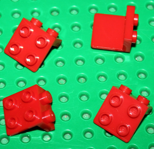 Lego red brackets 1x2 2x2 - red, ref