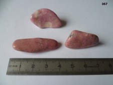 LOT DE 3  PIERRES  ROULEES  RHODONITE