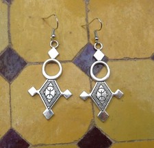 Boucles d'oreilles croix du Sud Touareg en argent