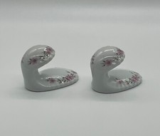 PORCELAINE DE PARIS LES BAINS DECORES PECHER ROSE PATERE CROCHET MURAL X 2