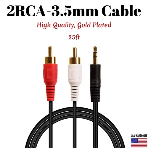 25ft audio 5mm male jack - 3.5mm,
