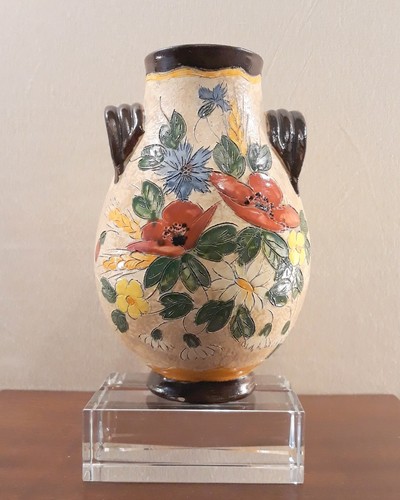Vase céramique polychrome - céramique,