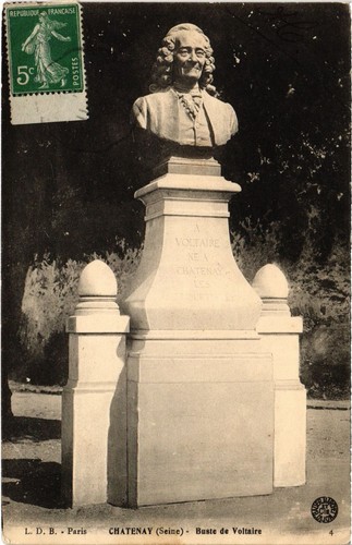 Cpa chatenay buste voltaire - chatenay,