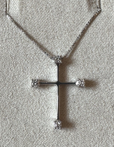 Collier croix blanc - collier,
