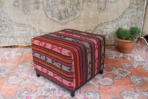 Pouf kilim oriental fait - , main