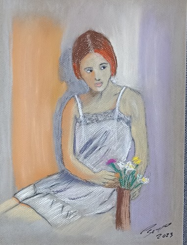 Tableau pastel sec sur papier - pastel,