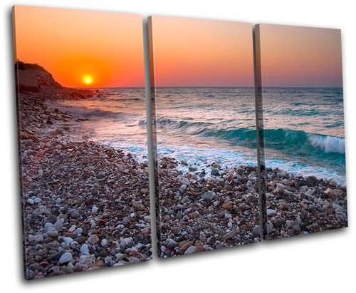 Pebble beach sunset seascape - pebble,