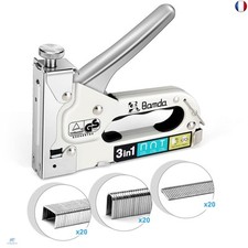 Bamda Agrafeuse Murale – 3 en 1 Agrafeuse Tapissier avec 3000 Agrafes, A