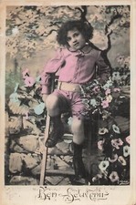 CP BON SOUVENIR ENFANT CULOTTE COURTE ECHELLE - 4927