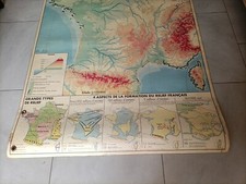 affiche scolaire rossignol Carte de France Hydrographie 125 X 92 cm Plastifiée