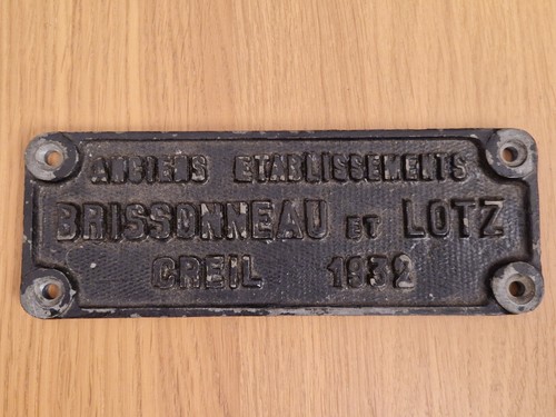 Plaque constructeur