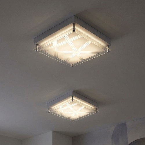 Lampe plafond argentée led - de,