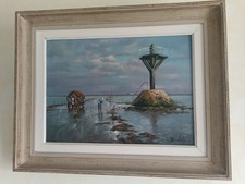 Yvon DIEULAFE (1903-1990)- le passage du Gois, Noirmoutier- Huile signée