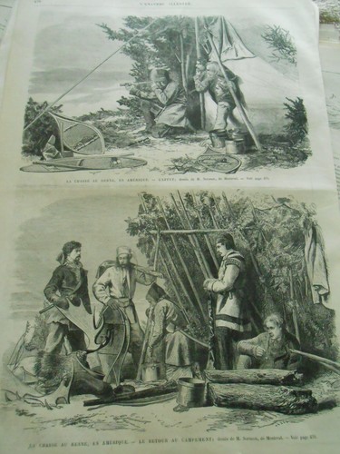 Gravure 1868 chasse - gravure,