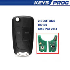 Clé électronique vierge compatible Opel Corsa D Meriva B Id46 Pcf7941 lame hu100