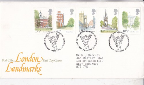 1980 london landmarks fdc - london,