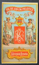 Ancienne étiquette FIL DE LIN EN PELOTES VVC linen thread label 14