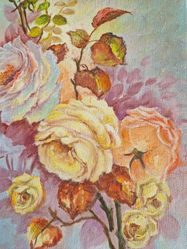 Tableau peinture fleurs - tableau,