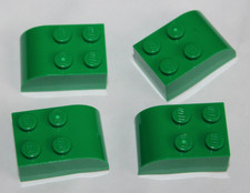 4 x Lego Green Bricks 2x3 with