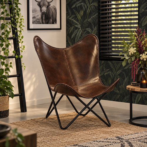 Fauteuil marron papillon - fauteuil,